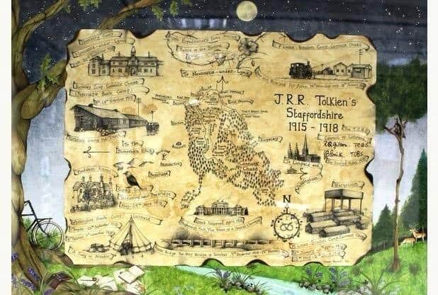 The property features a map of 'J.R.R. Tolkien's Staffordshire'