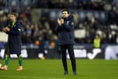 Ryan Mason, seen applauding an angry away end in his penultimate game, cut a beleaguered figure at times late on. (Photo by Adam Fradgley/West Bromwich Albion FC via Getty Images)