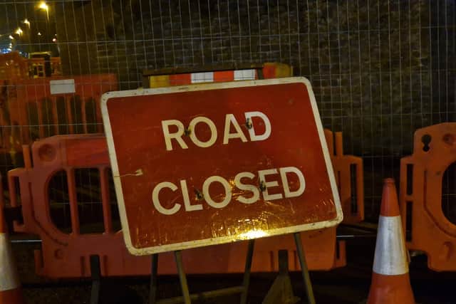 A large section of road either side of The Boat Inn was shut