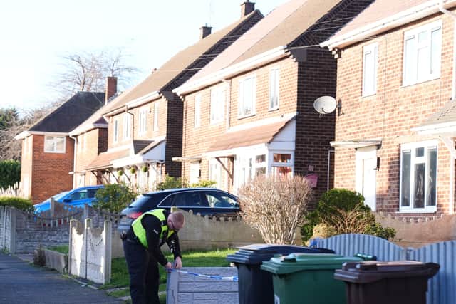 Officer at the scene in Burcot Avenue.