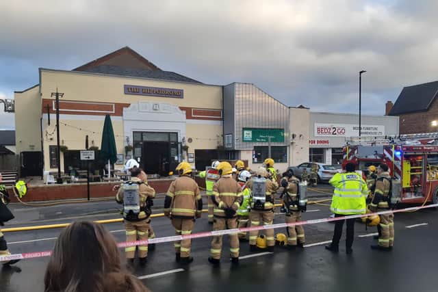 A number of fire crews are present at the scene. Picture: Steve Leath
