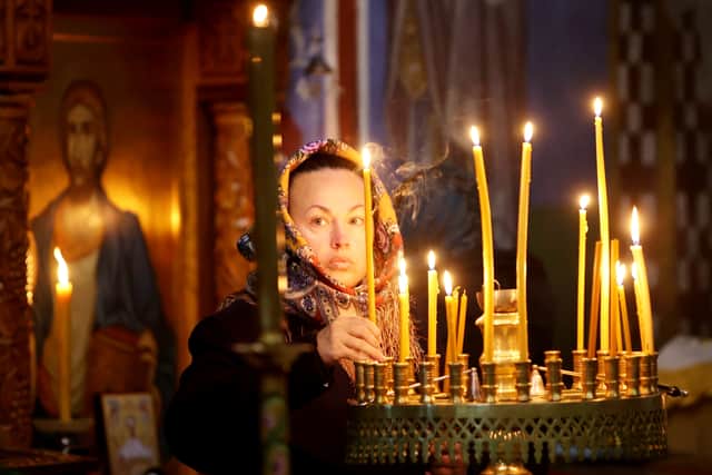 Stunning images show Serbian Orthodox Christians gathering to celebrate the birth of Jesus Christ at the Serbian Orthodox Church of the Holy Prince Lazar, in Bournville, Birmingham. January 7, 2026.