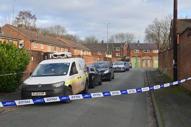The area around the estate was cordoned off following the shooting