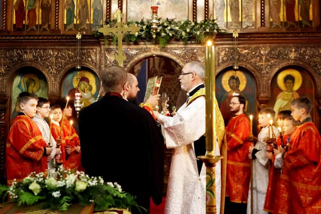 Stunning images show Serbian Orthodox Christians gathering to celebrate the birth of Jesus Christ at the Serbian Orthodox Church of the Holy Prince Lazar, in Bournville, Birmingham. January 7, 2026.