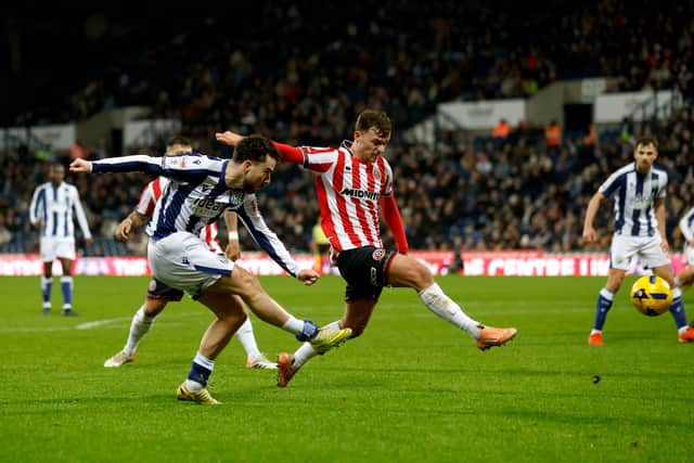 Johnston in action against Sheffield United (Photo by Adam Fradgley/West Bromwich Albion FC via Getty Images)