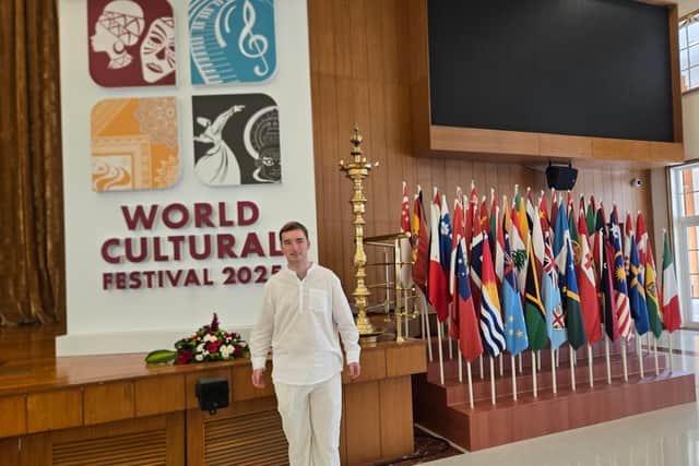 Sebbie Hall represented the United Kingdom at the World Cultural Festival