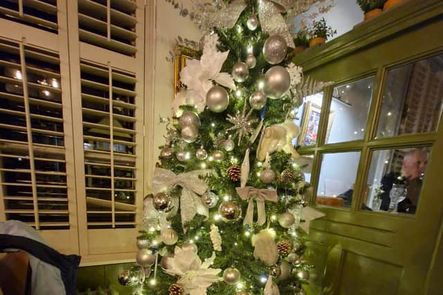 You can't help but notice that it's Christmas, such are the decorations around