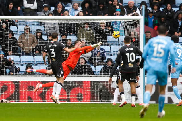 Josh Griffiths in action during Albion's recent defeat to Coventry. (Photo by Adam Fradgley/West Bromwich Albion FC via Getty Images)