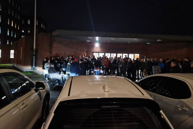 Members of the public protesting the decision had gathered outside the council building before the meeting
