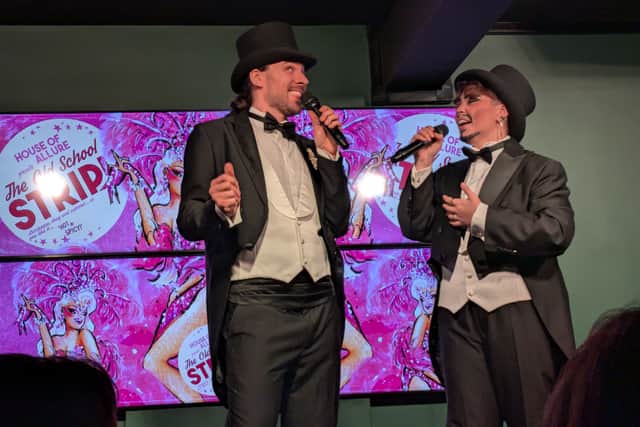 Locques LaRoux (left) performing a duet with 'partner in crime' Tristan Treble (right)