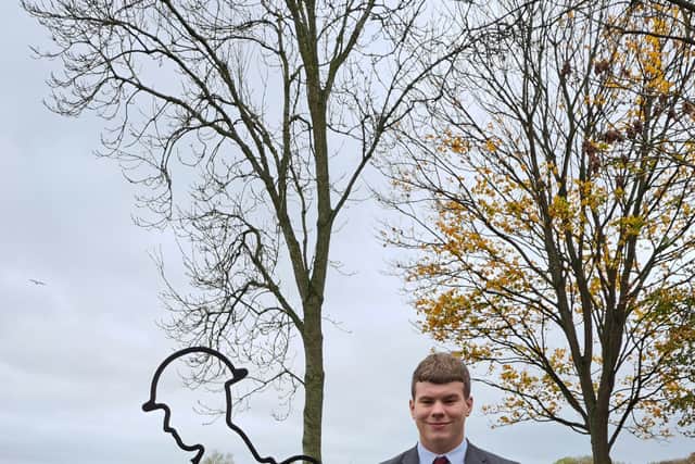 George Aldridge (Year 13 student) who played The Last Post closing Wolgarston's Armistice event. 