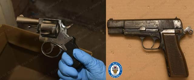 Firearms seized by police at Top Nosh Cafe. Photo: West Midlands Police