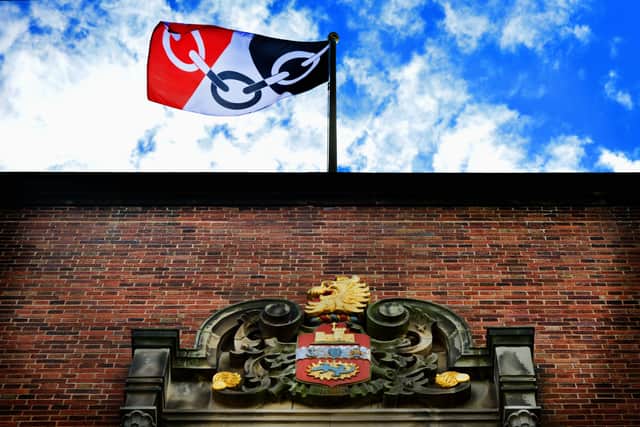 The Black Country flag flying above Dudley Council House. Photo: Steve Leath