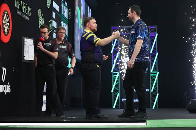 Luke Littler said he looked forward to potentially taking on Luke Humphries at the World Championships. Photo: Kieran Cleeves/PDC