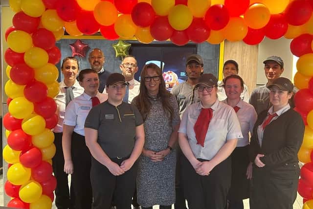 McDonald's Franchisee, Sarah McLean, and her crewmembers