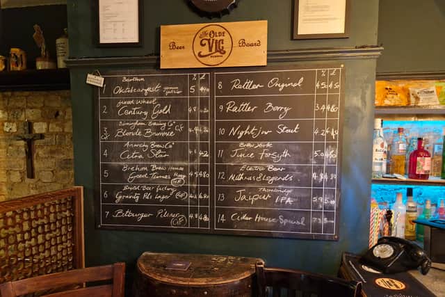 The pub has a great selection of drinks which change regularly