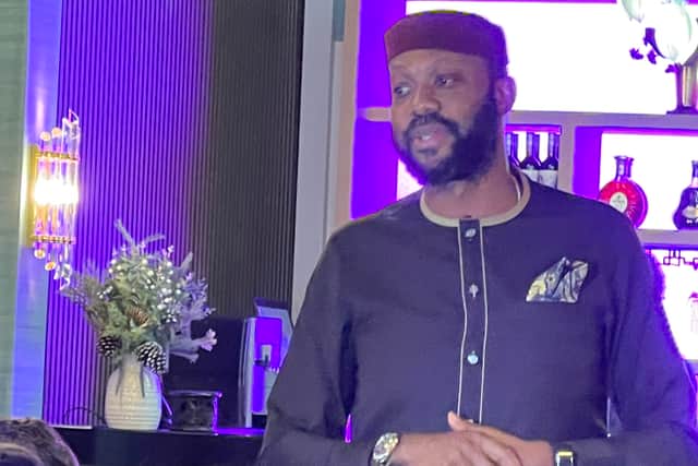 Olusegun Akande welcomes guests to the Empress Nigerian restaurant in Stirchley, Birmingham 