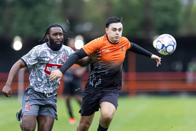 Action from Wolverhampton Sporting's 3-1 defeat at home to Market Drayton Town. Pic: Euan Manning Photography