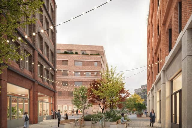 Visualisation of the proposed Phoenix Yard development in Digbeth, Birmingham. Taken from design document prepared by Allford Hall Monaghan Morris Limited.
