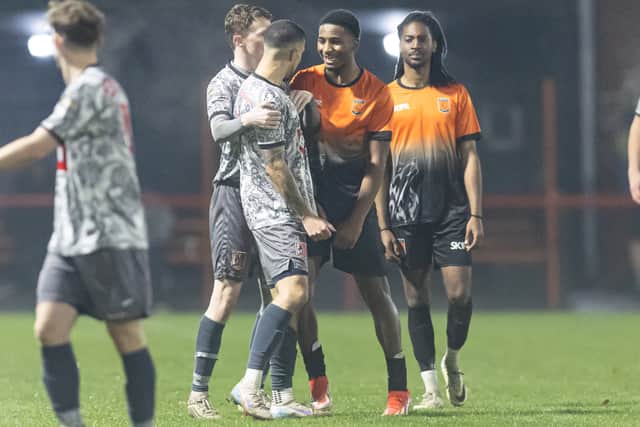 Action from Wolverhampton Sporting's 3-1 defeat at home to Market Drayton Town. Pic: Euan Manning Photography