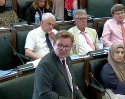 Birmingham City Council leader John Cotton at a full council meeting on June 17, 2025. Taken from webcast.
