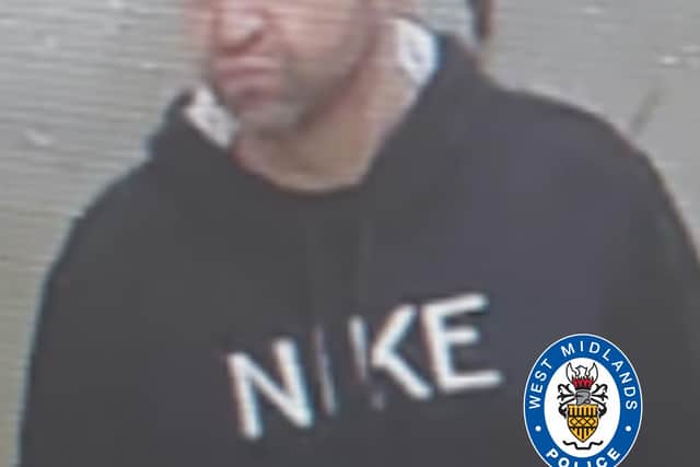 West Midlands Police has released this image of a man it said it wants to speak to. Photo: West Midlands Police