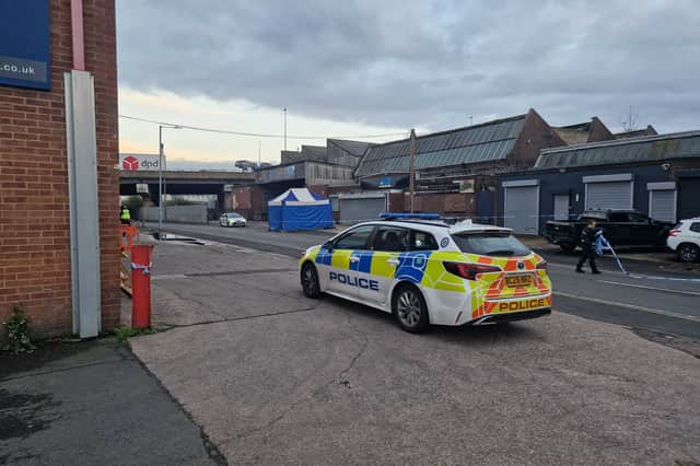 Police at the scene in Oldbury