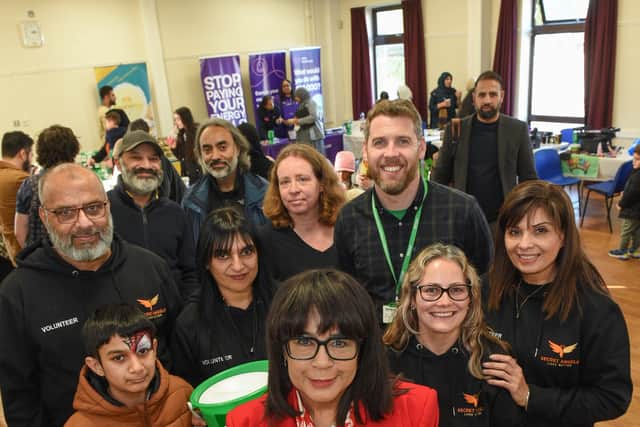 L-R front, Carmen Watson / first row Aadam Ali, Alvina Ali, Kim Swann, Nicki Kainth / Second row, Sajid Bashir, Christine Chance, John Harrison / Third row, Zahid Ali, Abid Ali. Photo: Visionary Language