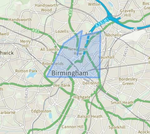 The section 60 powers will be in place for the pictured areas of the Birmingham region