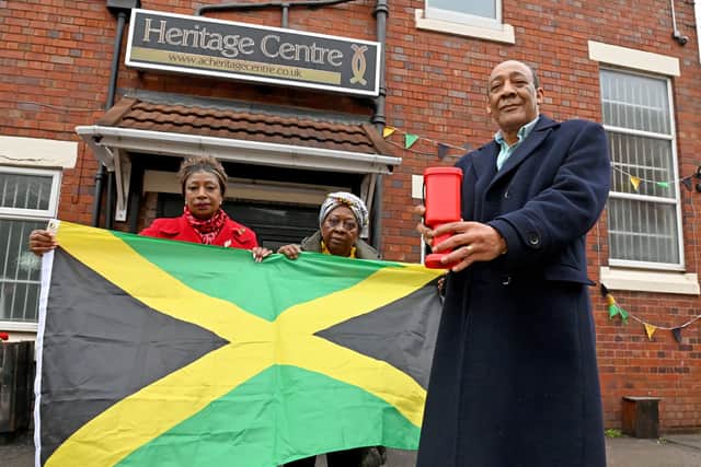 Sandra Samuels, Karl Samuels and Alicia Spence, 
launch a donation drive in Wolverhampton after Hurricane Melissa hit Jamaica.