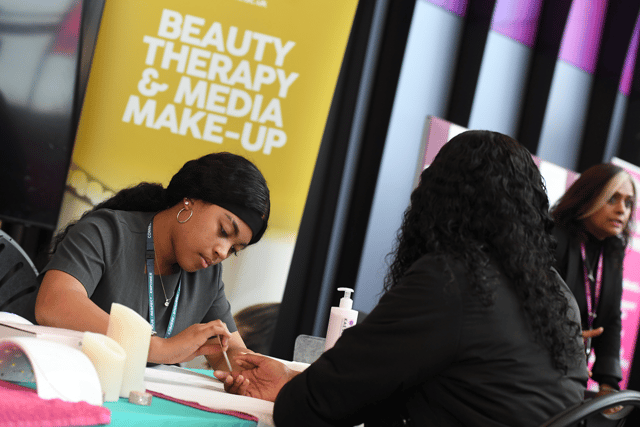 Beauty students demonstrate their treatment skills