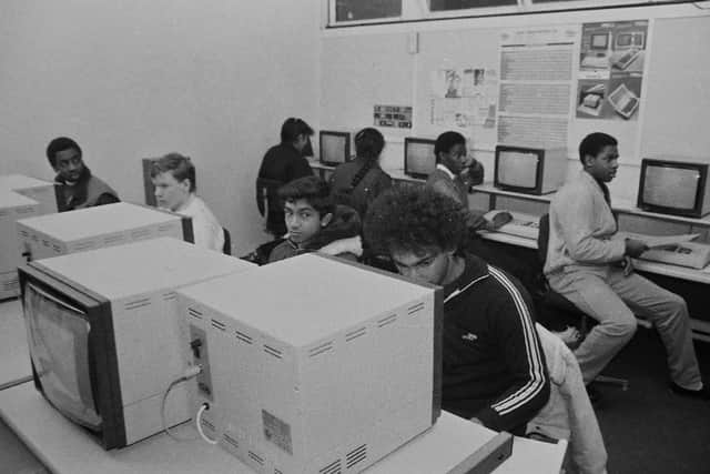 Students in the 1980s get to grips with the then-new computers