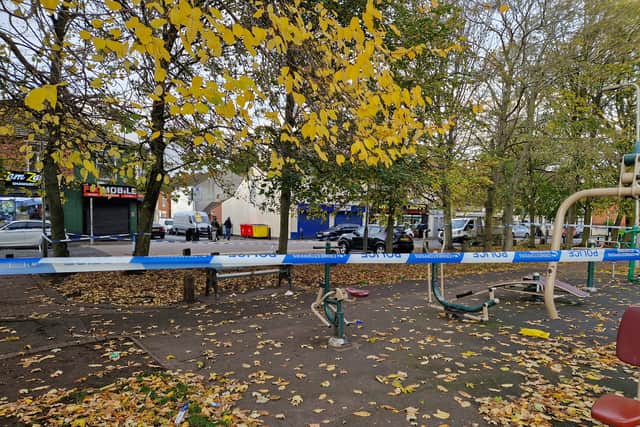 Police cordon on Staveley Road in Wolverhampton following disorder