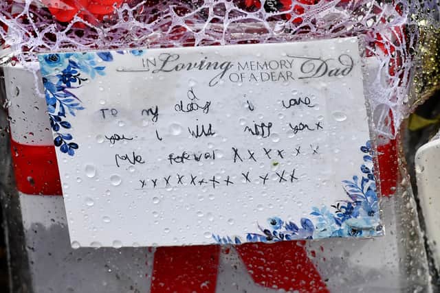 A note from the child of Jermaine Smith, at Lilleshall Crescent, Wolverhampton.