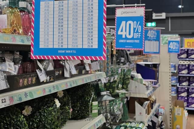 Sale sign in Poundland