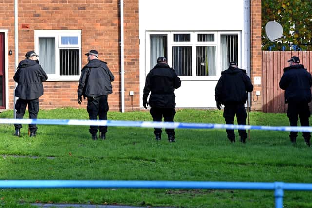 Police and scene of crime officers at Lilleshall Crescent, Wolverhampton