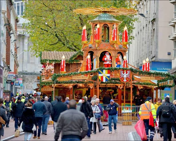 Birmingham's German Market is a colourful and vibrant one, with lots of unique decorations