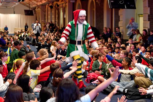 The event was organised to inspire a love to reading, while also promoting Mr Walliams's new book, Santa and Son. Photo: Tim Thursfield