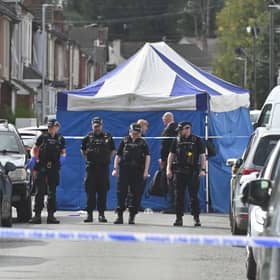 Police investigate in Whitmore Reans after two men were fatally shot on September 19, 2025