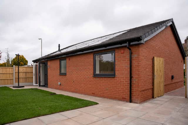 The rear of one of the bungalows