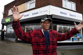 In 2024 Bobby Chambers outside Stone Cross Motor Spares.