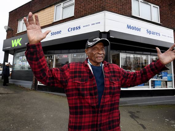 In 2024 Bobby Chambers outside Stone Cross Motor Spares.
