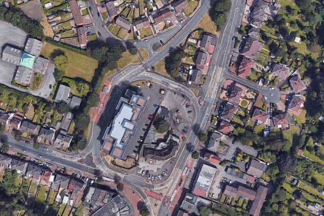 An aerial view of Stone Cross in West Bromwich.