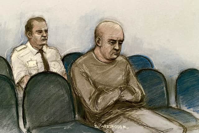 Court artist drawing of Peter Windsor (Elizabeth Cook/PA)