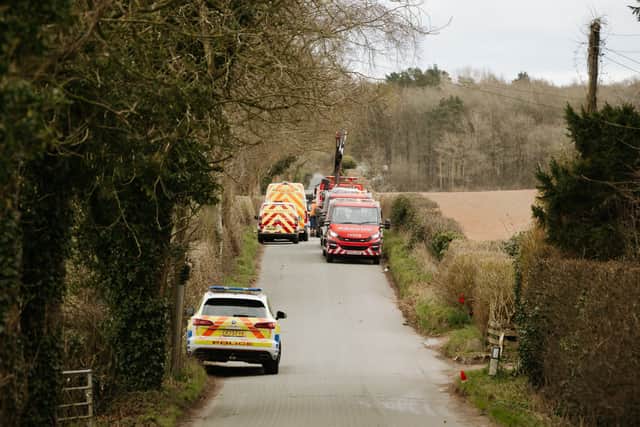 Emergency services at the scene of the tragedy