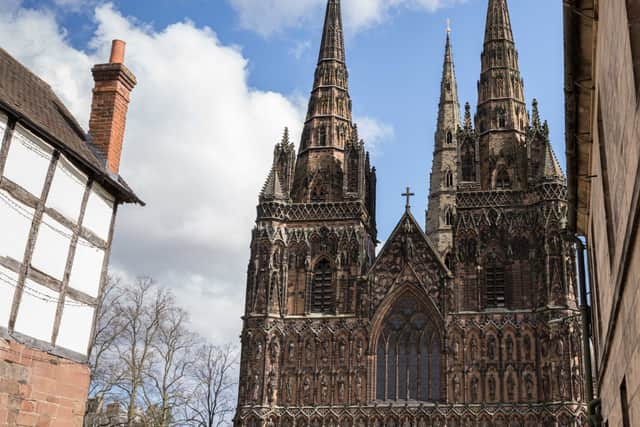 Lichfield Cathedral is the centrepiece of a busy and bustling city