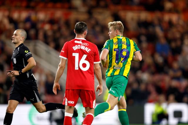 Aune Heggebo after netting his first goal in Albion colours (Photo by Adam Fradgley/West Bromwich Albion FC via Getty Images)