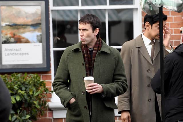 Matthew Lewis during filming in Bridgnorth earlier this year