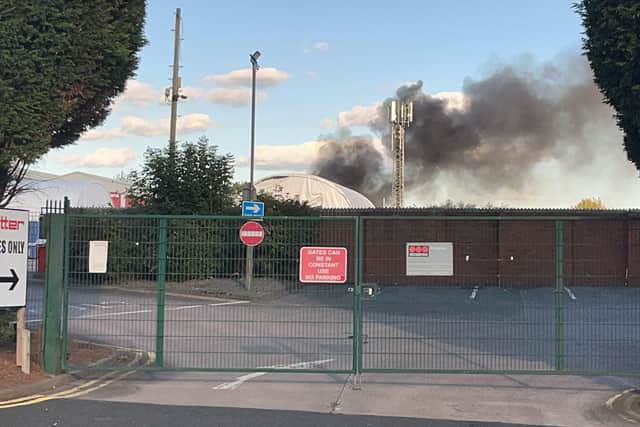 Smoke was seen rising above the Norton Canes skyline during the blaze. Credit: Councillor Samantha Thompson