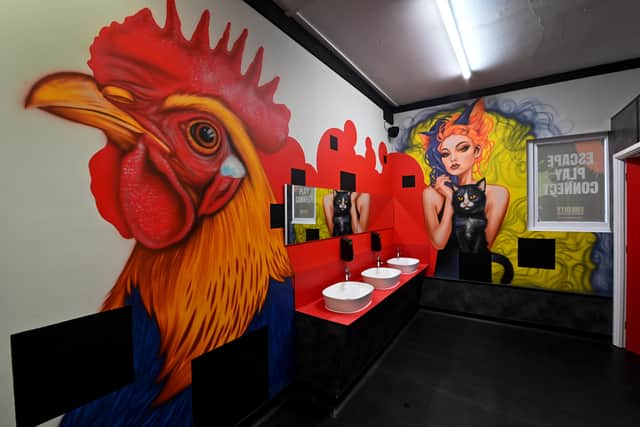 Even the toilets are artistic at Fun City